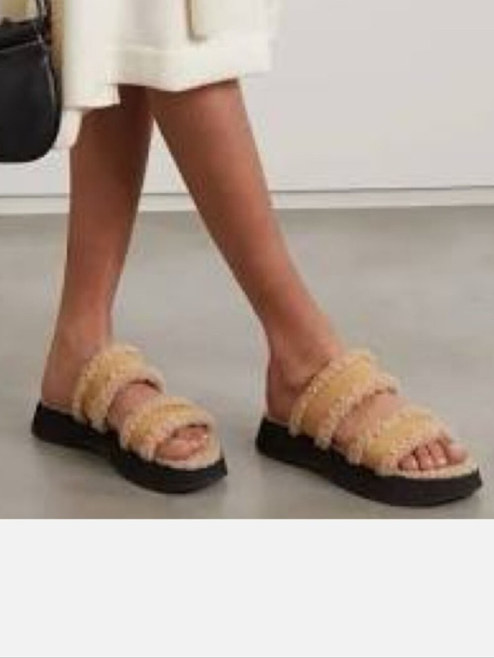 Staud Siesta Shearling Slides in Brown - Picture 3 of 14